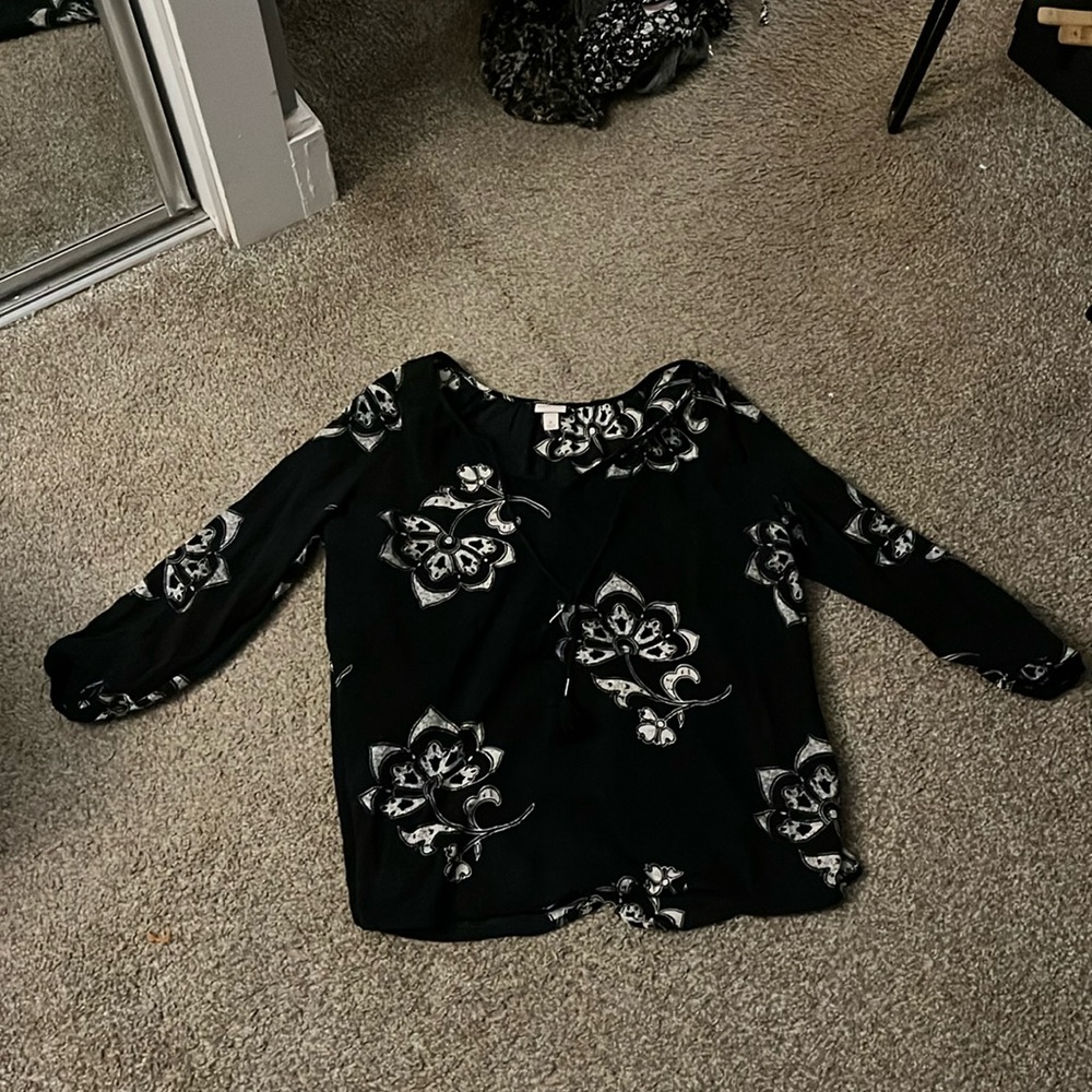 Black and White Blouse